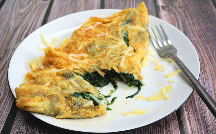 Spinach And Cheese Omelette Recipe Cuisine Fiend